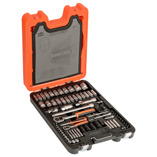 1/4" and 1/2" Square Drive Combination Spanner and Socket Set