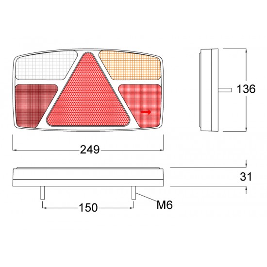 LED Left Hand Rear Combination Light Super Seal Socket and Plug