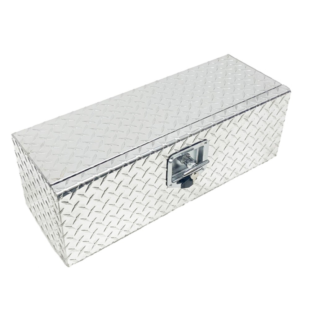 Maypole Chequer Plate Lockable Aluminium Trailer Storage Toolbox - Small