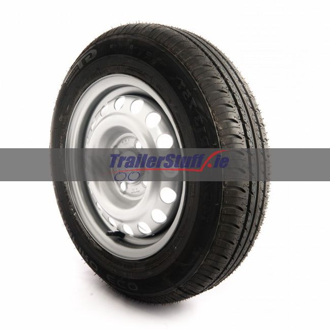 175 R13 C 8 ply 4 on 100mm. PCD wheel assembly Trailerstuff